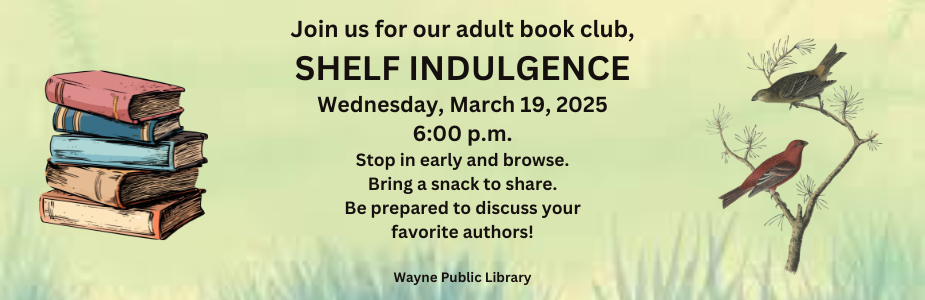 Book Club for adults 3/19/26 6pm